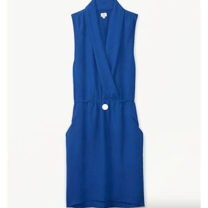 Aritzia Wilfred Sabine Dress Silk Cobalt Blue Size XS